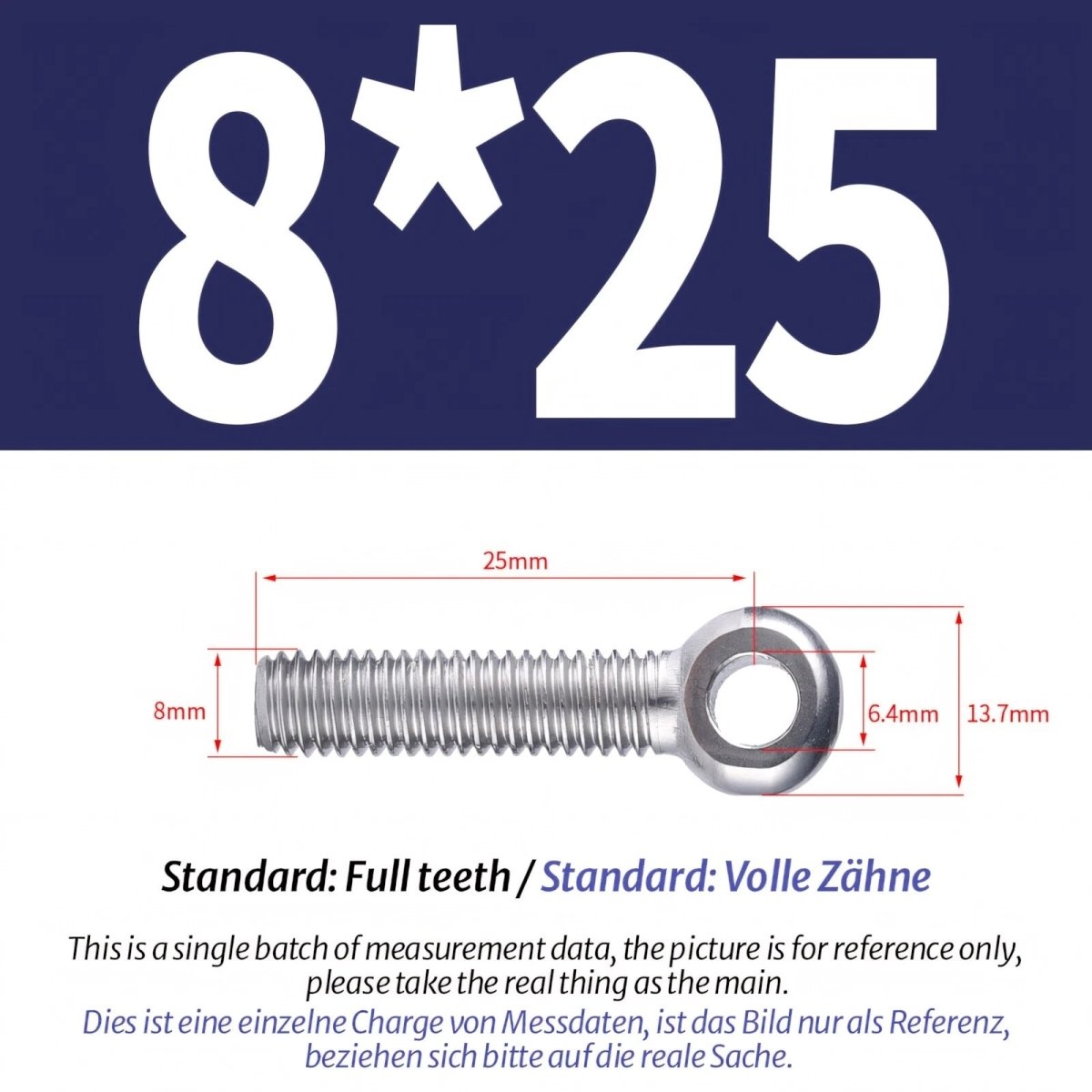 M8 M10 Stainless Steel Eye Bolts A2 — Threaded Ring Screws for Catenary Wire & Hanging - HomeDIYer