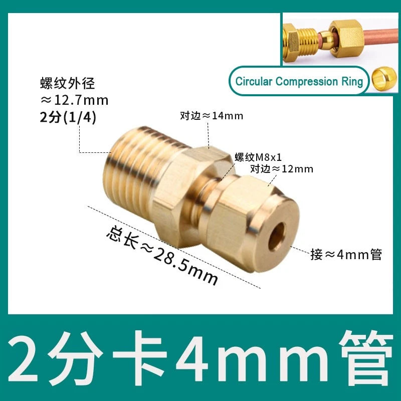 Brass Male Thread Compression Fittings – Circular, Conical & Double Ring, 1/8" to 1/2"