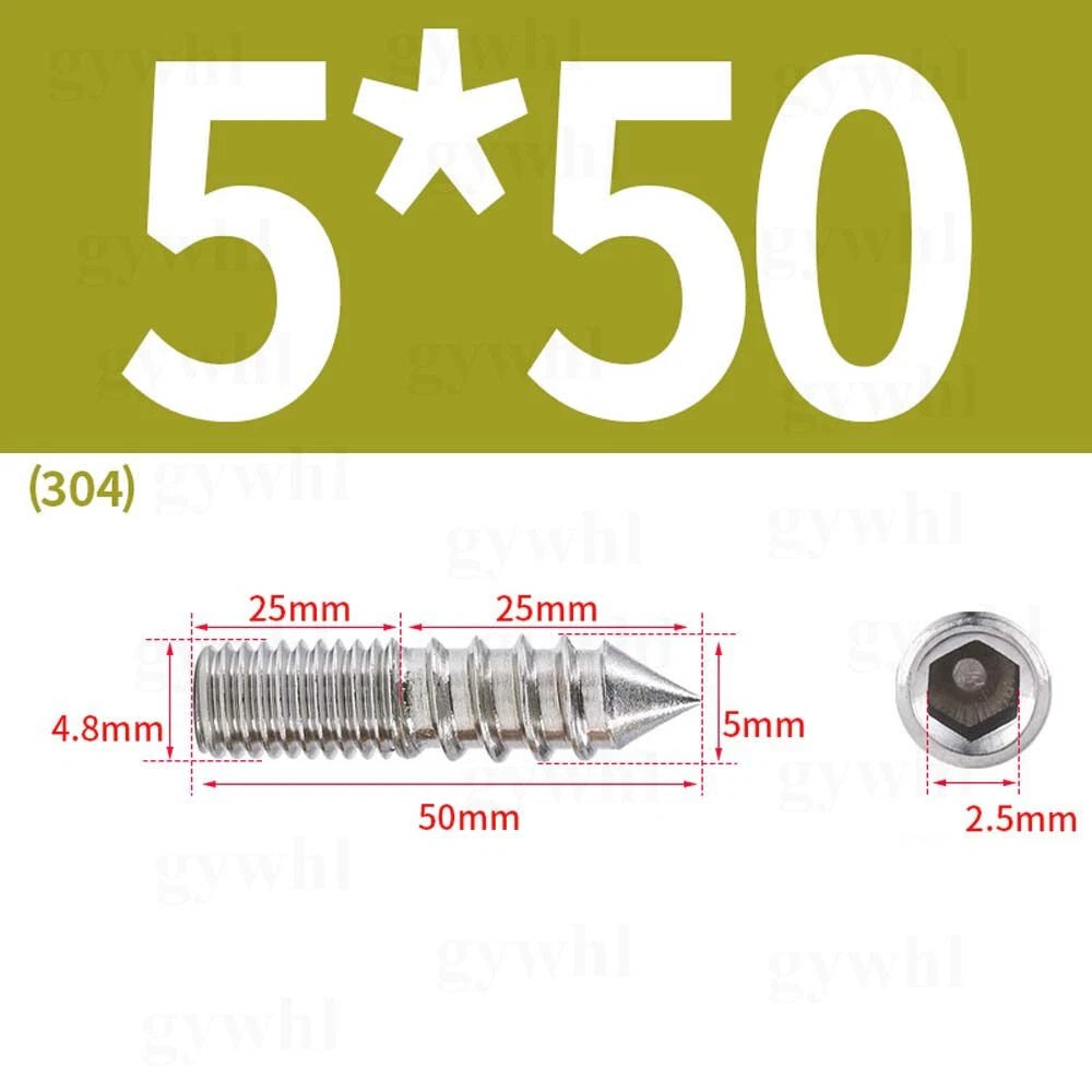 Wood To Metal Dowels Double Ended Threaded Furniture Screws M3 M4 M5 M6 8 10 M12