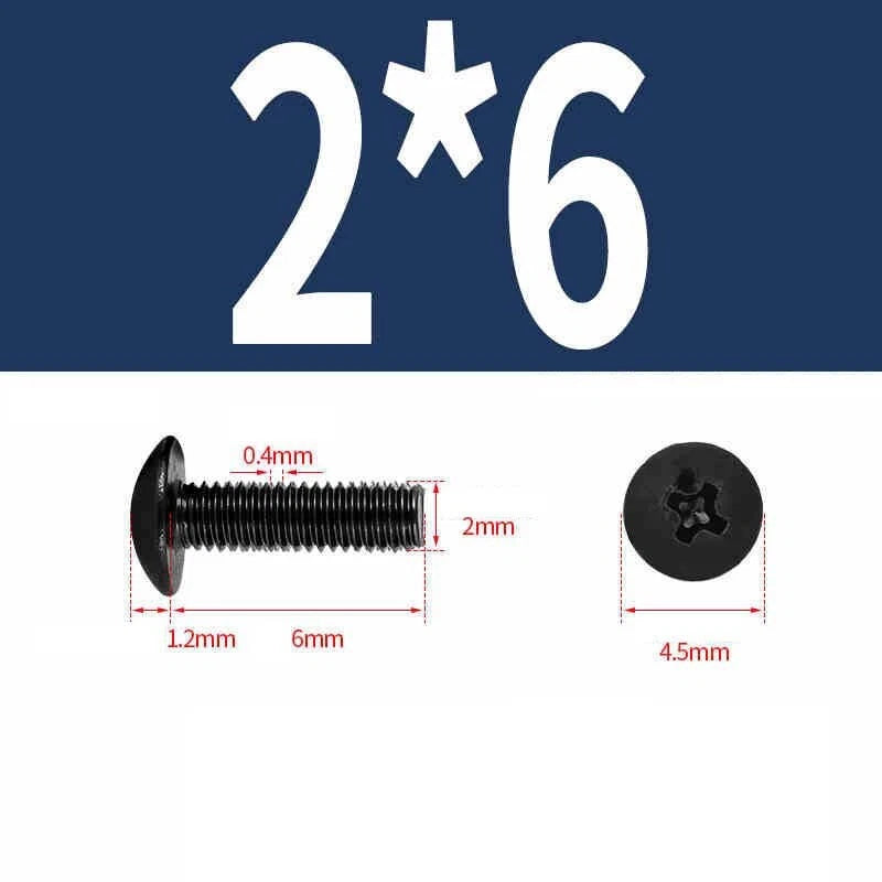 Phillips Pan Head Machine Screws — Nickel Plating & Black Zinc, M2–M6, 10 or 25 Pcs