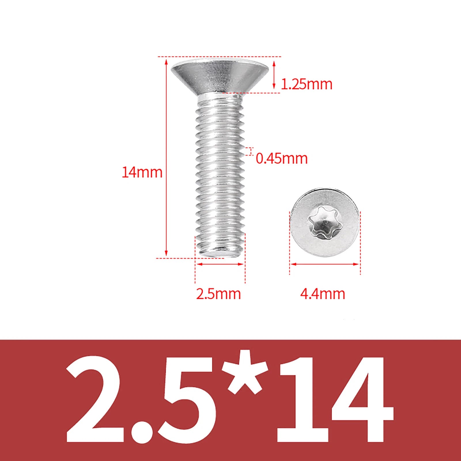 M2- M12 Torx Countersunk Machine Screws Six Lobe Bolts A2 Stainless Steel