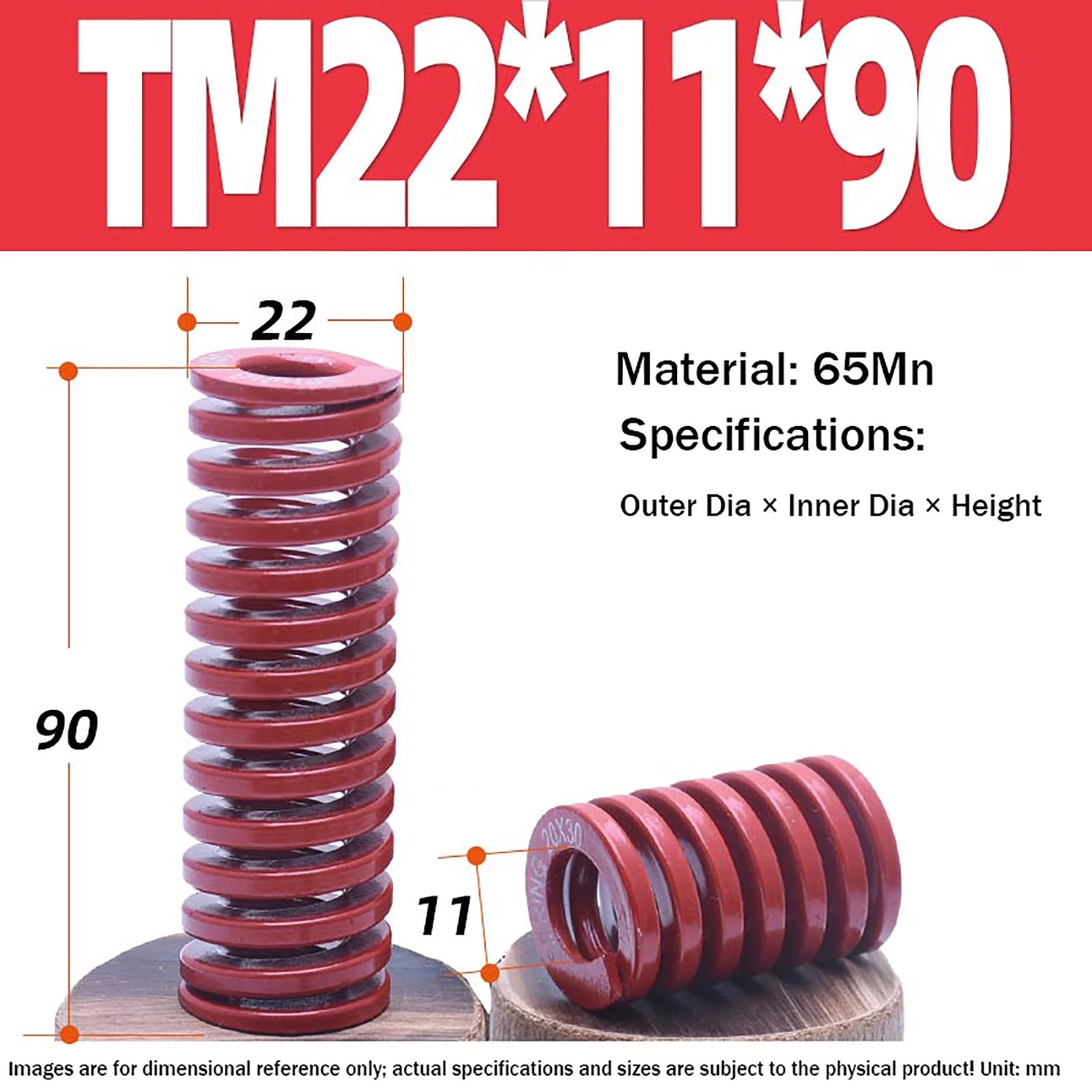 Heavy Load Duty Compression Die Spring, 8mm-50mm Diameter & Up To 400mm Long JIS