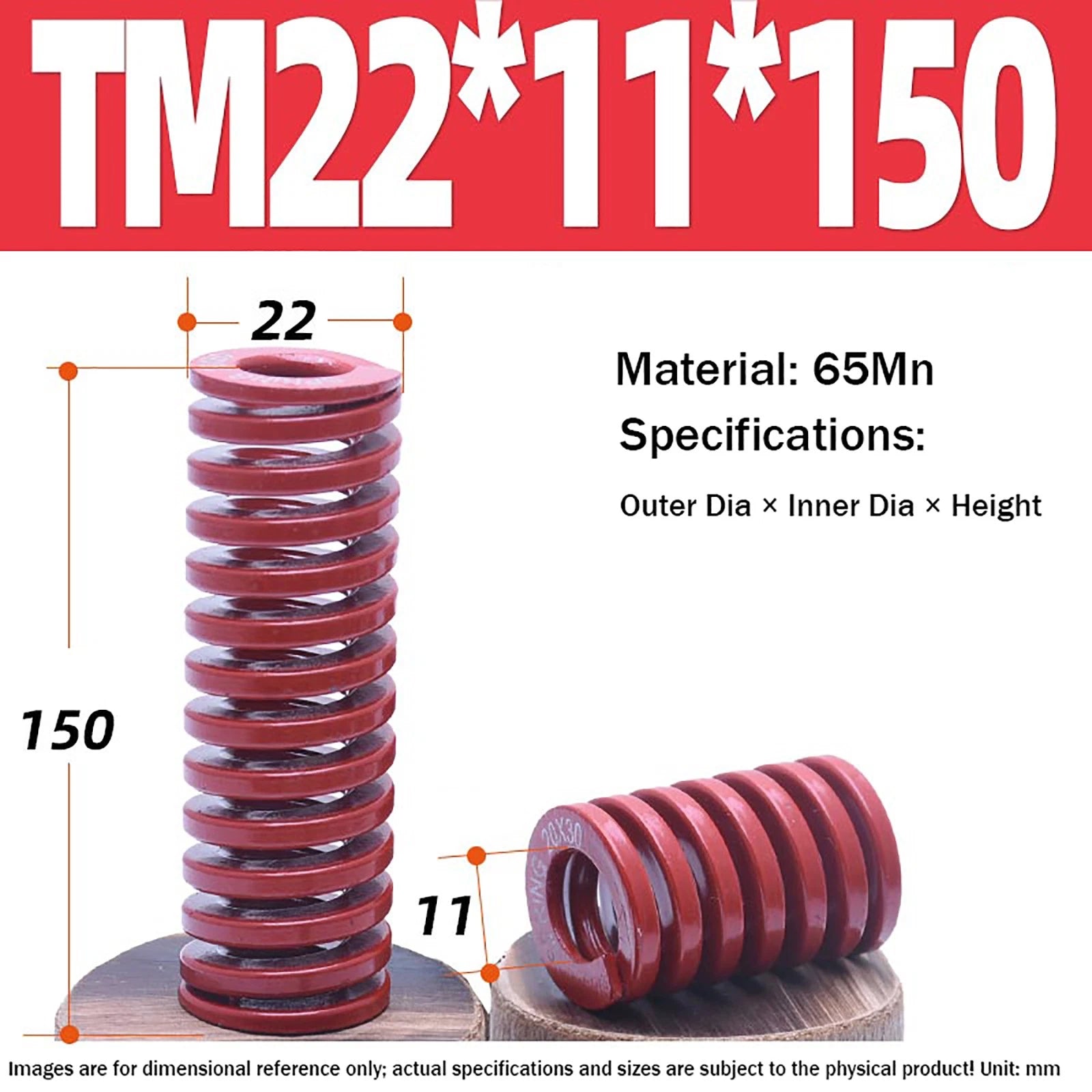 Heavy Load Duty Compression Die Spring, 8mm-50mm Diameter & Up To 400mm Long JIS