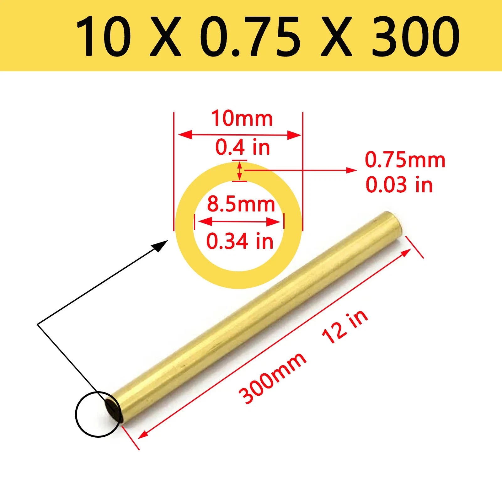 Brass Tubes ROUND PIPE Cu 62% OD 2mm 3mm 4mm 5mm 6mm To 25mm Length 300mm 0.3m