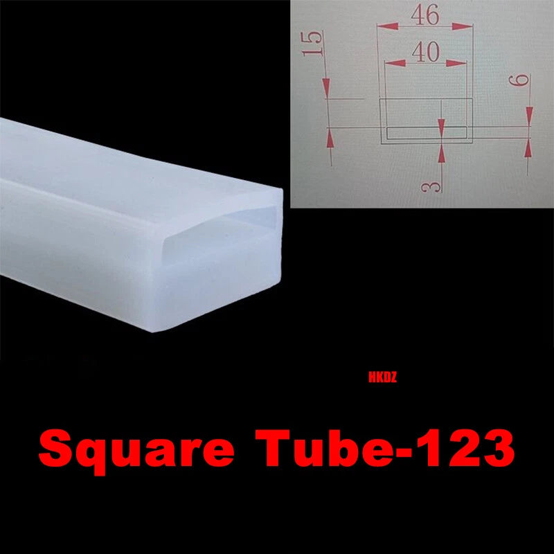 Square Silicone Rubber Hollow Tube Pipe Protector Seal Strips Width 2.5mm~108mm