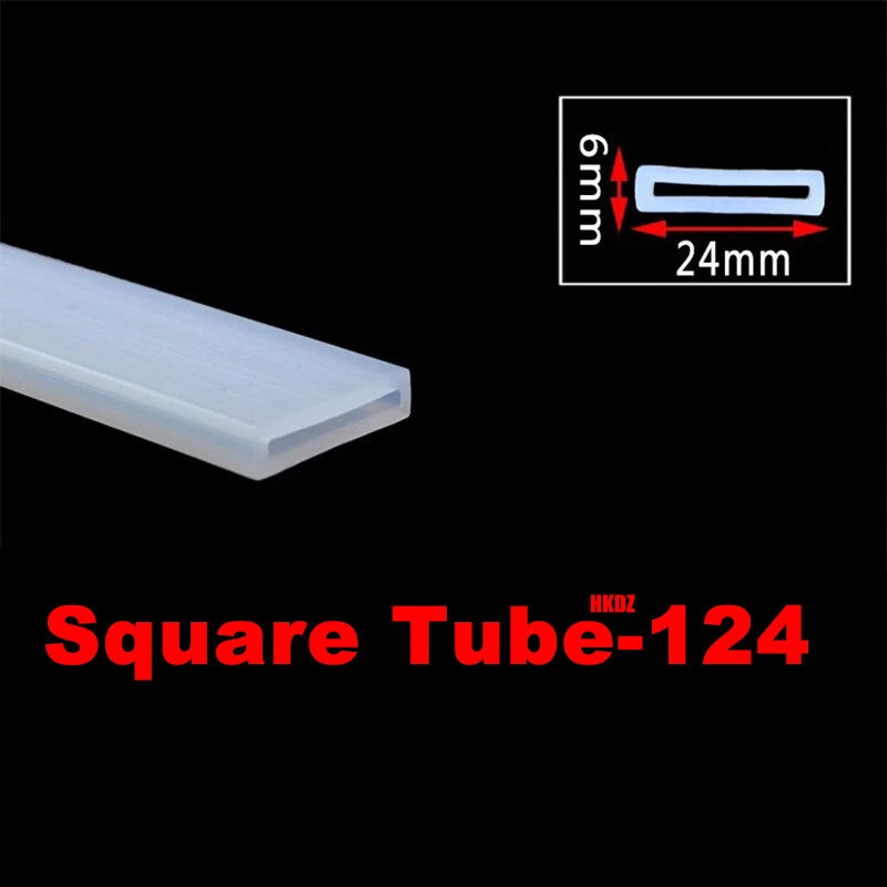 Square Silicone Rubber Hollow Tube Pipe Protector Seal Strips Width 2.5mm~108mm