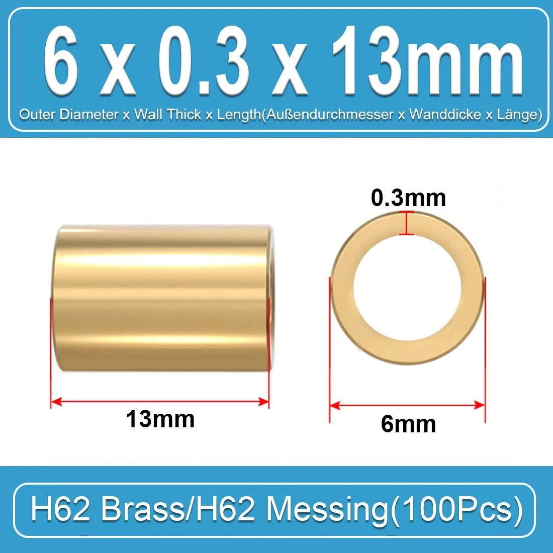 Brass Round Tube Pipe Hollow 2 2.5 3 3.5 4 4.5 5 6mm~10mm Many Sizes and Lengths