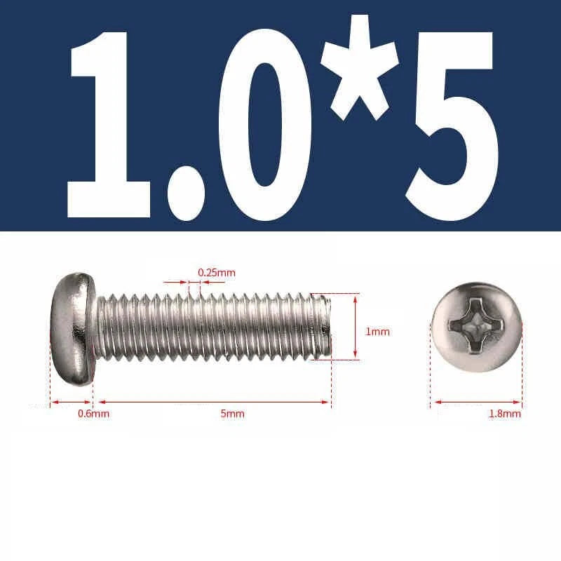 Phillips Pan Head Machine Screws M1.0–M6 | Nickel-Plated