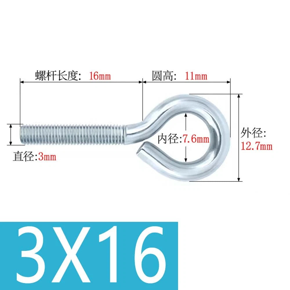 M3–M12 Galvanised Eye Screws | Metric Closed Eye Bolts & Threaded Ring Hooks