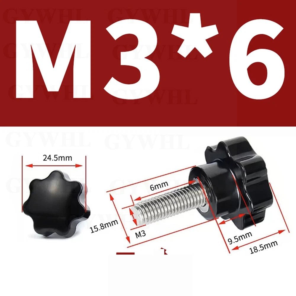 Star Bakelite Thumb Screws – Hand Clamping Knob Bolts, Stainless Steel Thread M3 to M12 - HomeDIYer