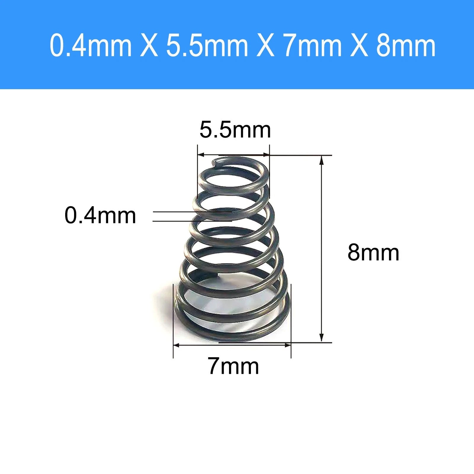 Conical Compression Spring Tapered Spring Steel Wire 0.2-3mm Heavy Duty Cone DIY