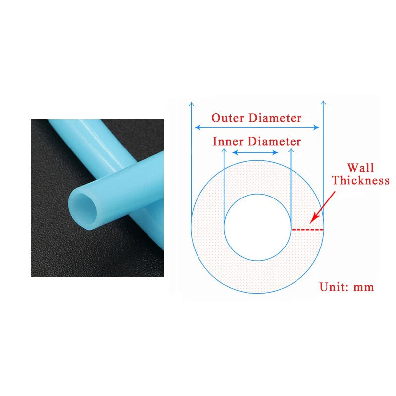 Food Grade Lake Blue Silicone Tube Beer Milk Hose Pipe Soft Rubber 4mm-6mm