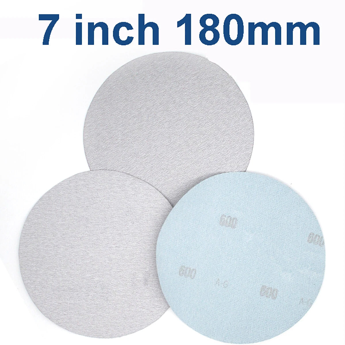 1/2/3/4/5/6/7 inch Hook & Loop Sanding Disc Orbital White Sandpaper Pads Wet Dry