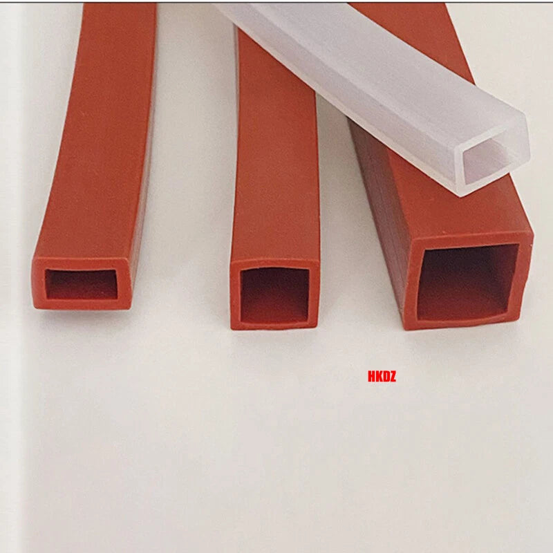 Square Silicone Rubber Hollow Tube Pipe Protector Seal Strips Width 2.5mm~108mm