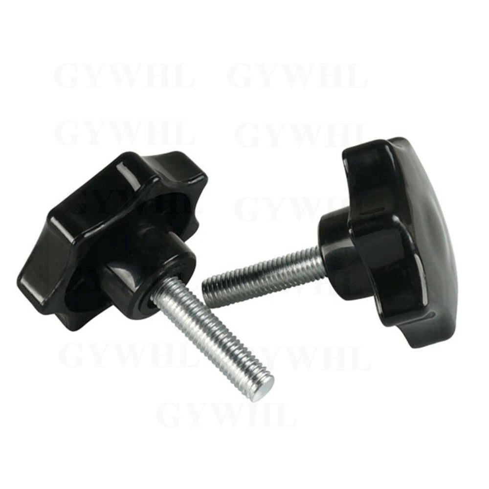 Zinc Plated Thumb Screws Hand Knob Grip Bolt Black Plastic Hexalobular Star Head