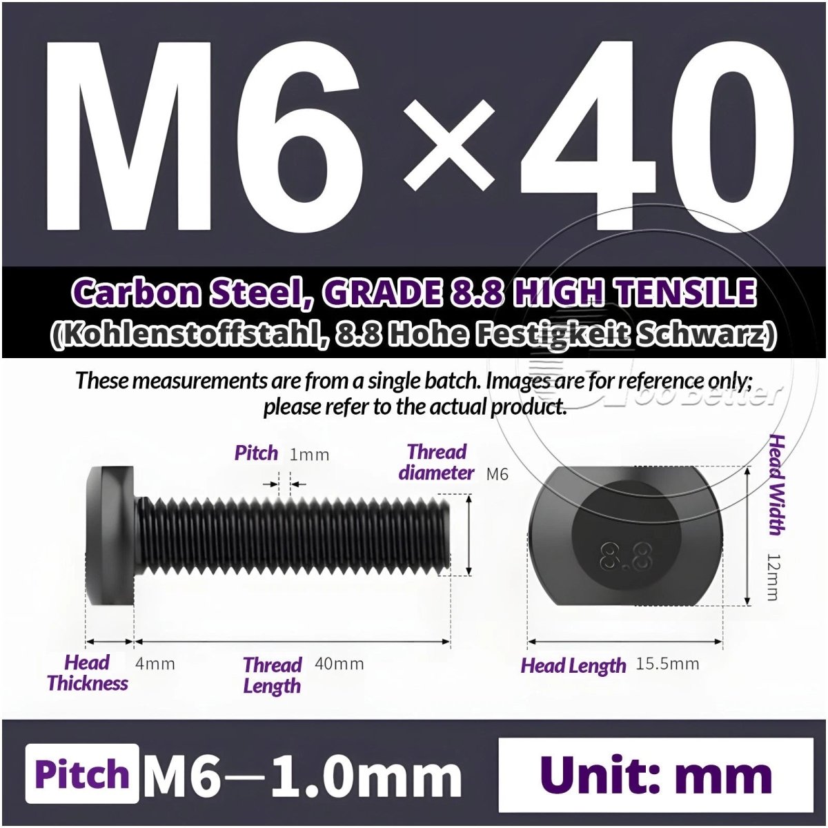 T - Slot Bolts M6 to M20 | Grade 8.8 High Tensile | T - Track Bolts 16mm–500mm - HomeDIYer
