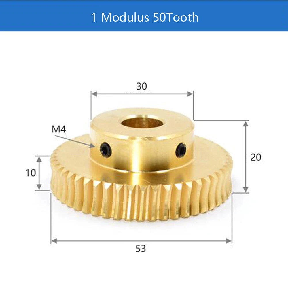 1 Modulus 15-60T Brass Worm Wheel Gear Pitch 3.14mm Transmission Gear,Worm Rod