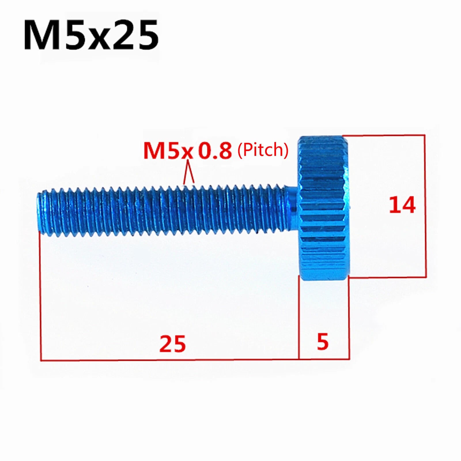 M5 M6 Knurled Thumb Screws Aluminum Alloy Multicolour Round Hand Grip Knob Bolts