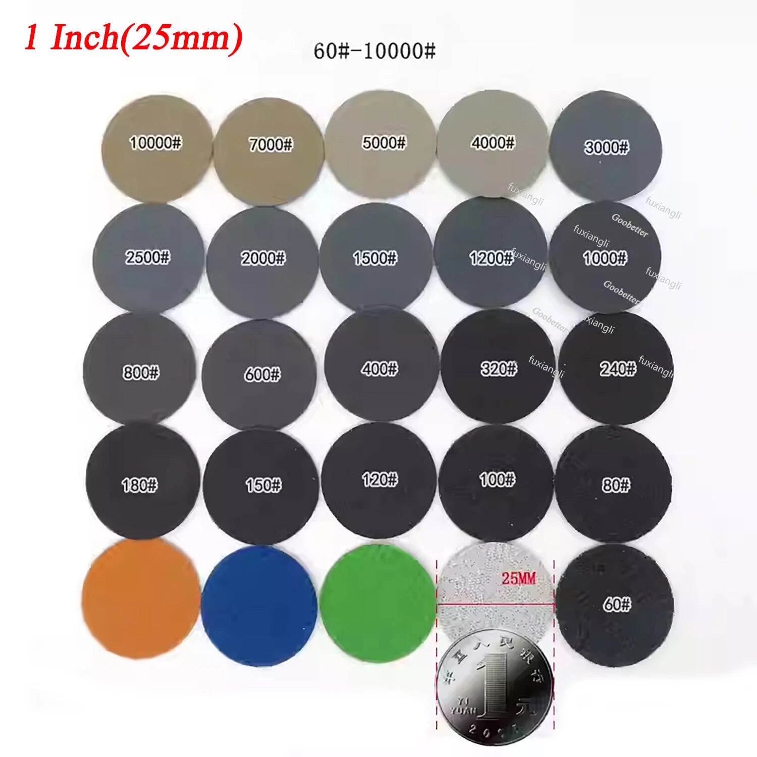 25mm-180mm Dry/Wet Sanding Discs Hook & Loop Abrasive Sandpaper Pads All Grit