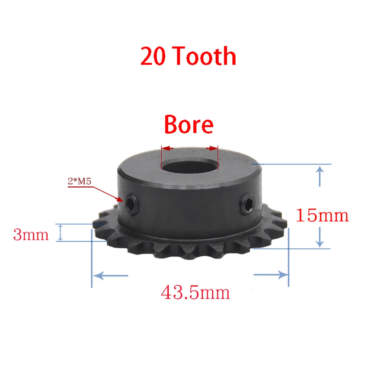 45# Steel 9 - 40 Tooth 04C Chain Drive Sprocket-Roller Chain-Chain Connector