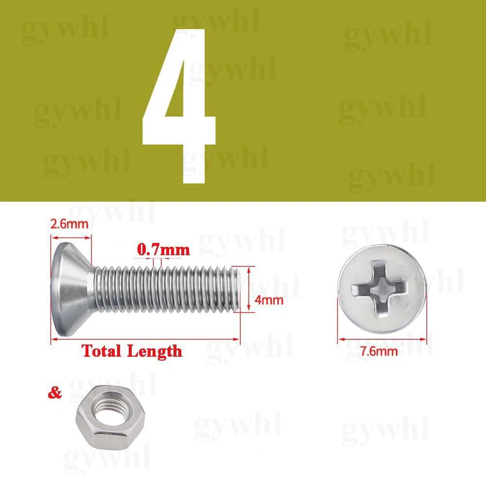 A2 Stainless Steel Phillips Countersunk Machine Screws with Nuts – M2 to M10, Flat Head, Rust‑Resistant