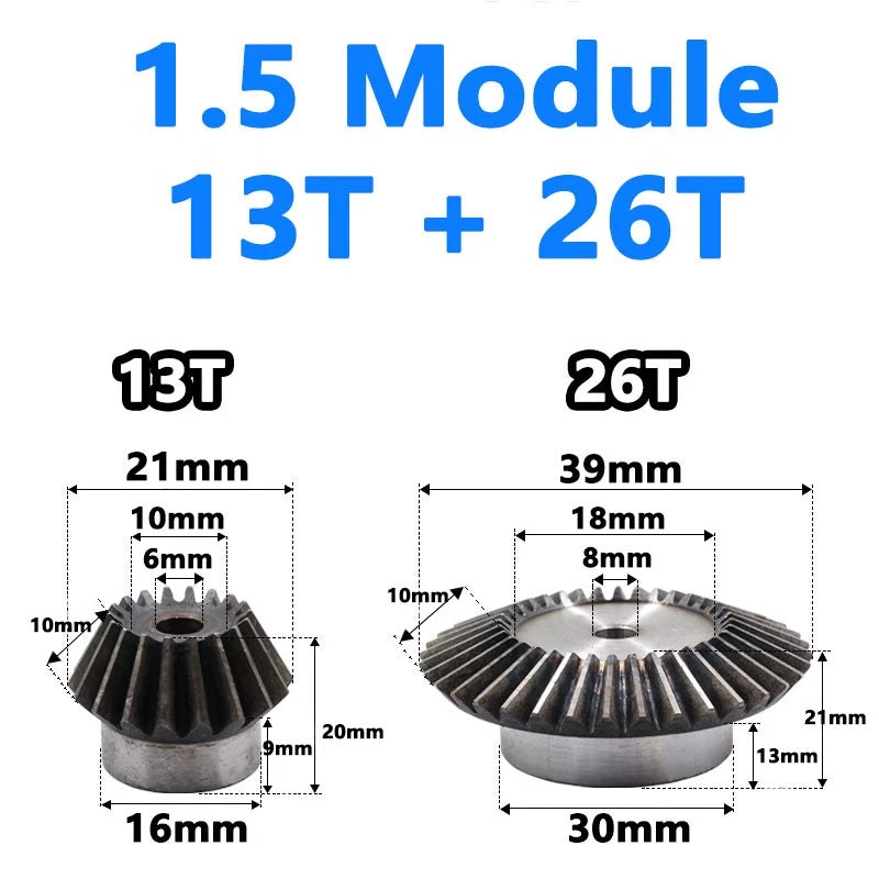 Precision Bevel Gears 0.5/1/1.5/2/2.5 Module 12/24 Teeth -35/70 Teeth Bevel Gear