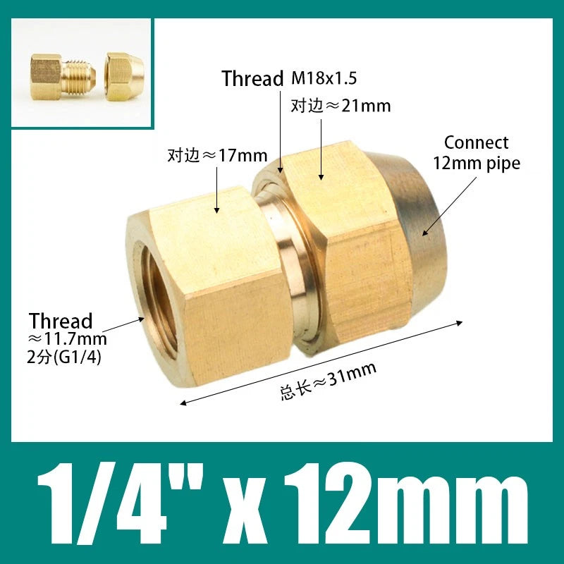 Brass Compression Straight Coupling Connector – Flared Fittings for Copper Pipe