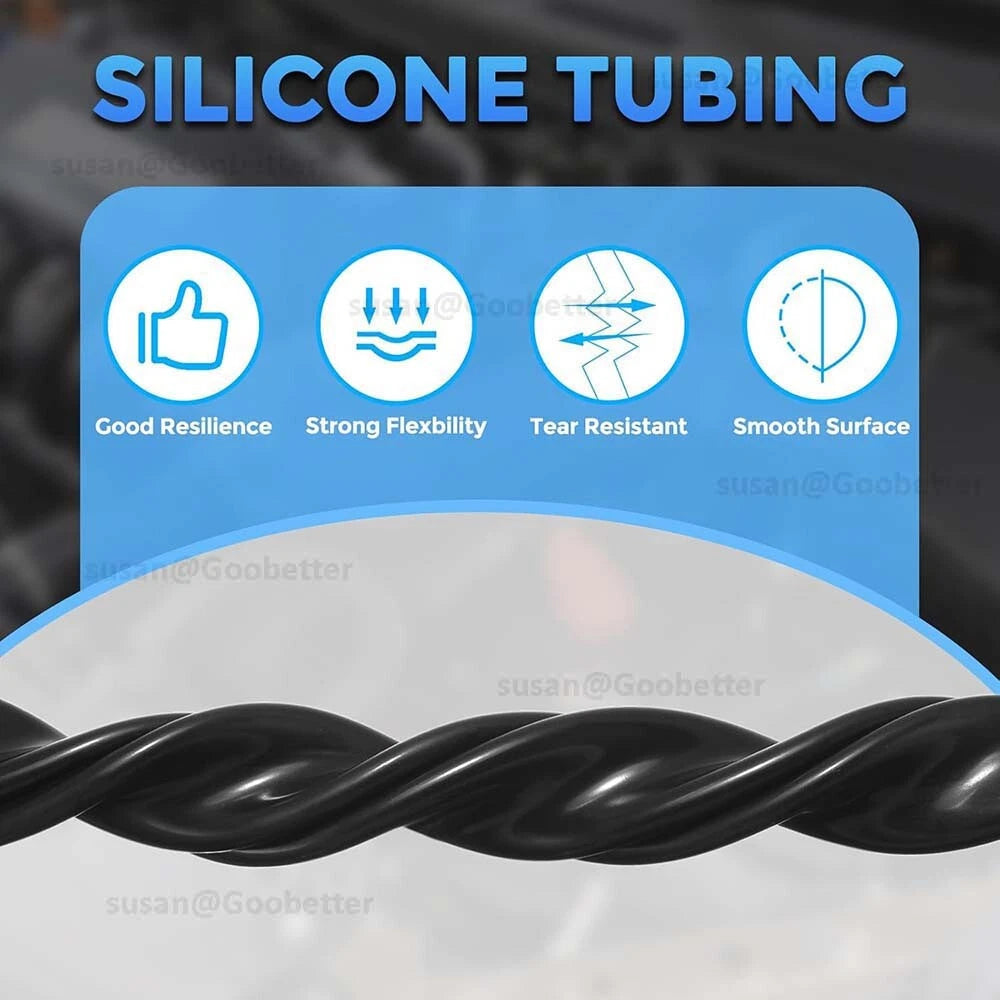 Silicone Hose Pipe Tube Water Air Black Rubber Tubing Tube ID 0.5mm to 38mm