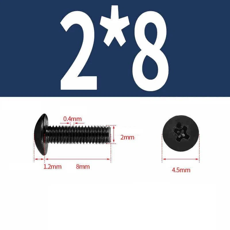 Phillips Pan Head Machine Screws — Nickel Plating & Black Zinc, M2–M6, 10 or 25 Pcs