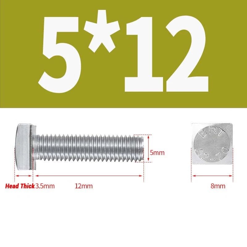 Square Head Bolts M4 M5 M6 M8 M10 M12 — A2 304 Stainless Steel, Multiple Lengths - HomeDIYer