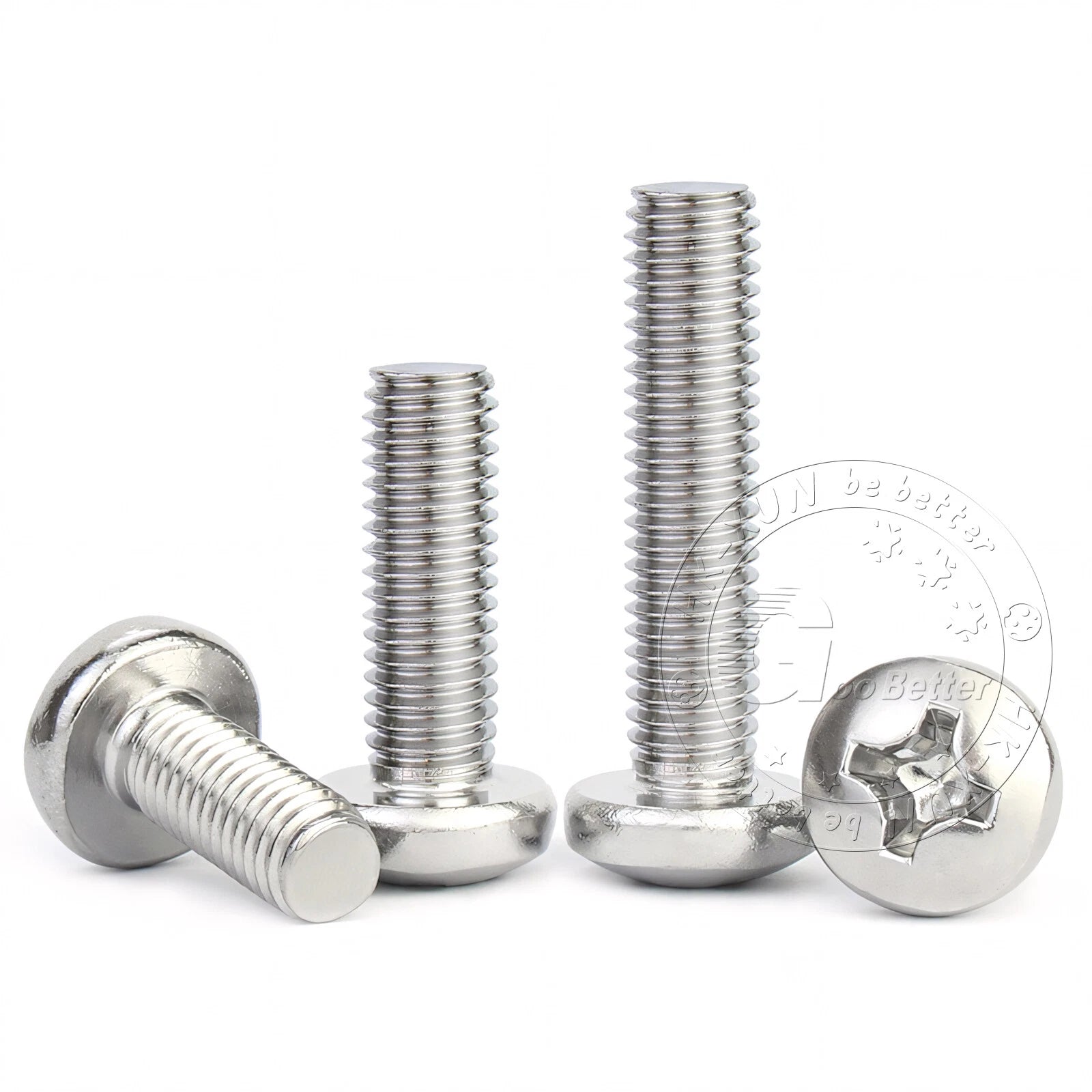 M3 M3.5 Phillips Pan Head Machine Screws – A2 Stainless Steel DIN 7985H (3–180mm Lengths)