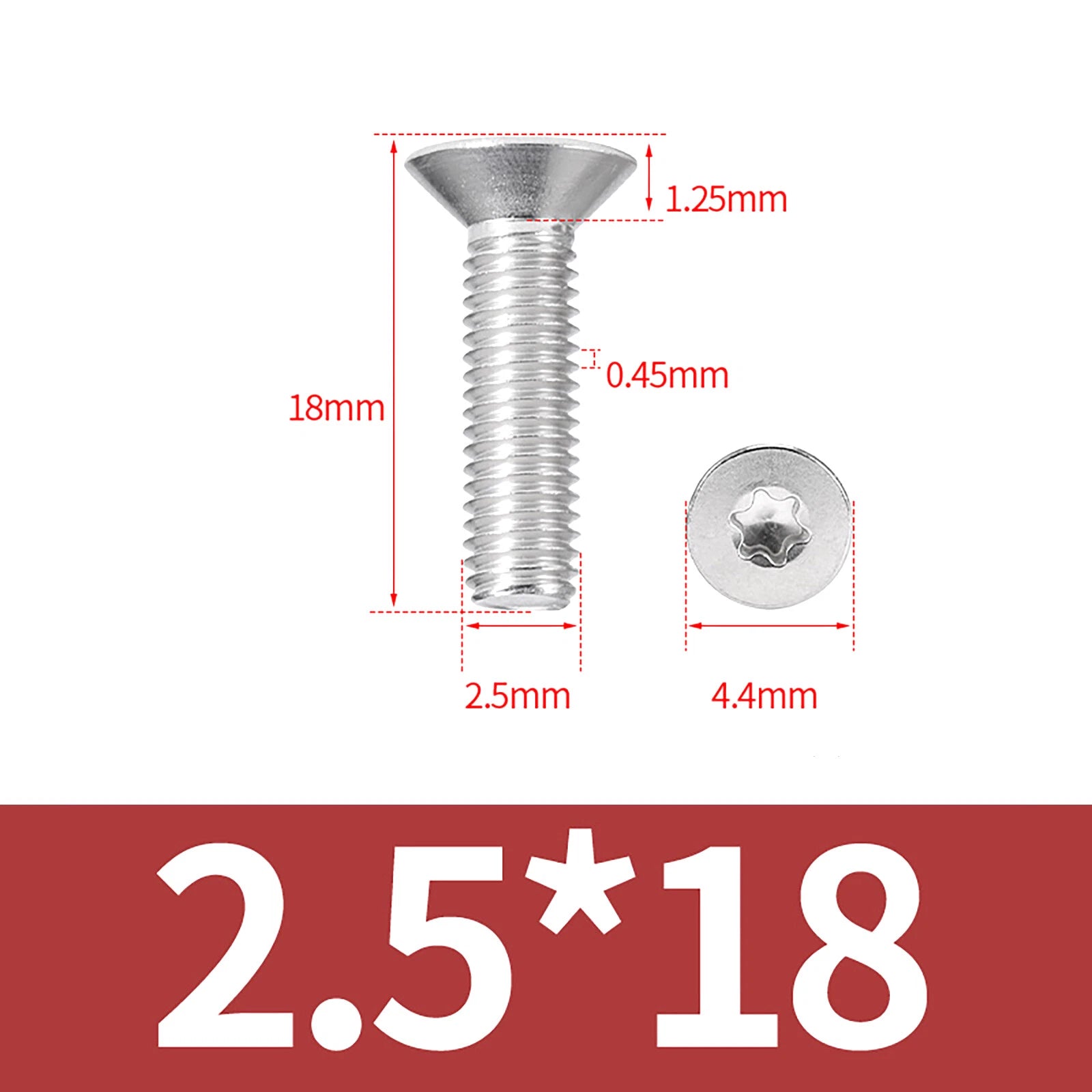 M2- M12 Torx Countersunk Machine Screws Six Lobe Bolts A2 Stainless Steel