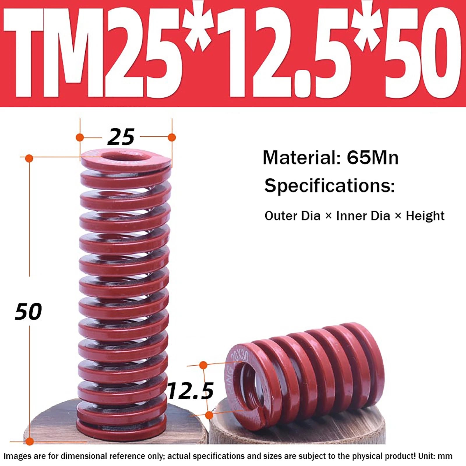 Heavy Load Duty Compression Die Spring, 8mm-50mm Diameter & Up To 400mm Long JIS