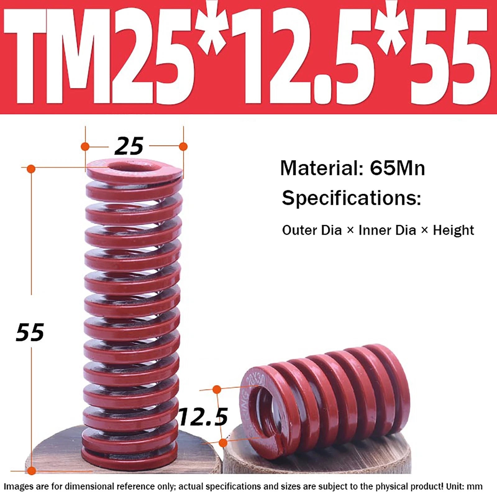 Heavy Load Duty Compression Die Spring, 8mm-50mm Diameter & Up To 400mm Long JIS