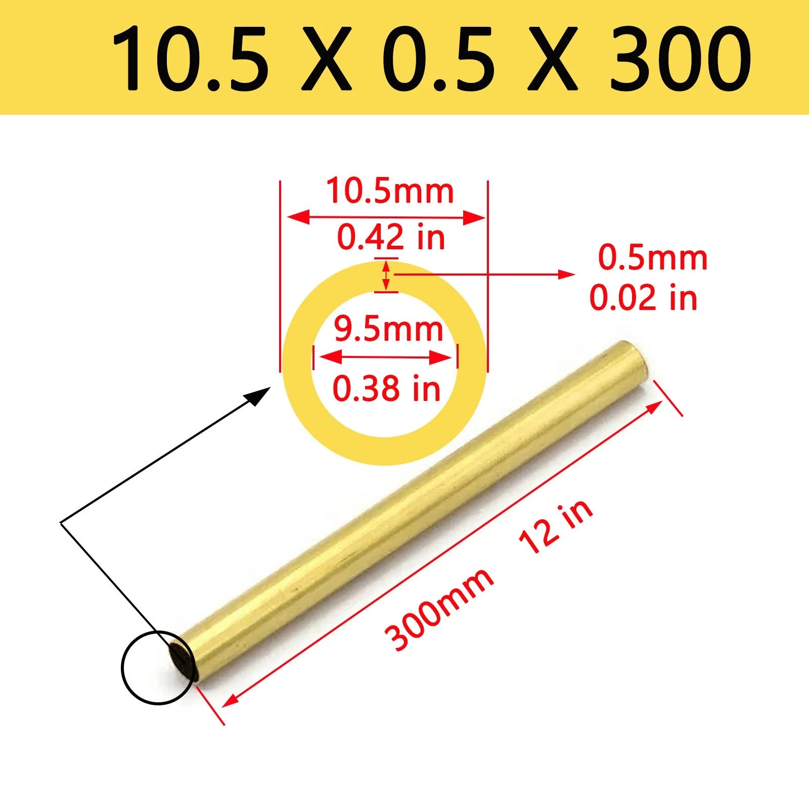 Brass Tubes ROUND PIPE Cu 62% OD 2mm 3mm 4mm 5mm 6mm To 25mm Length 300mm 0.3m