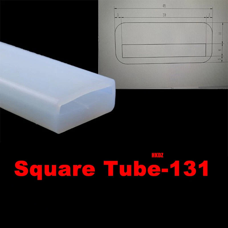 Square Silicone Rubber Hollow Tube Pipe Protector Seal Strips Width 2.5mm~108mm