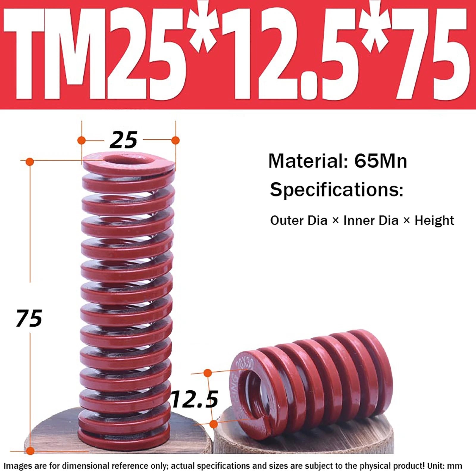 Heavy Load Duty Compression Die Spring, 8mm-50mm Diameter & Up To 400mm Long JIS