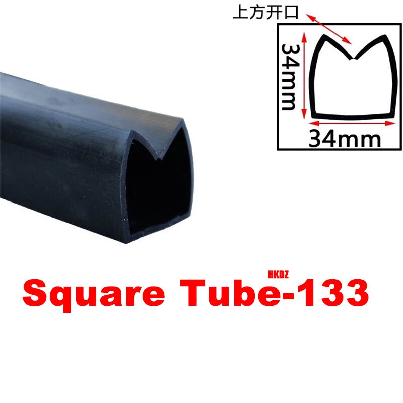 Square Silicone Rubber Hollow Tube Pipe Protector Seal Strips Width 2.5mm~108mm