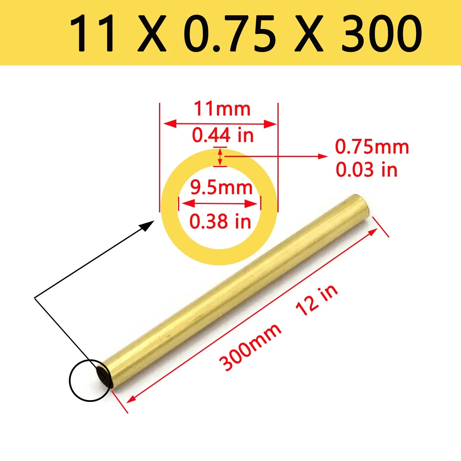 Brass Tubes ROUND PIPE Cu 62% OD 2mm 3mm 4mm 5mm 6mm To 25mm Length 300mm 0.3m