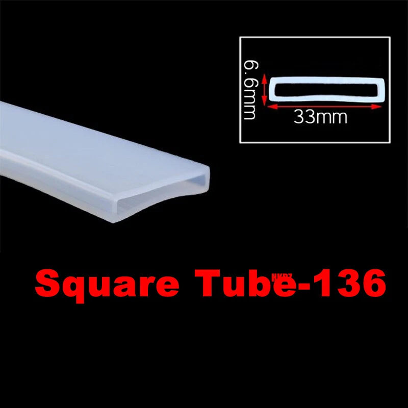 Square Silicone Rubber Hollow Tube Pipe Protector Seal Strips Width 2.5mm~108mm
