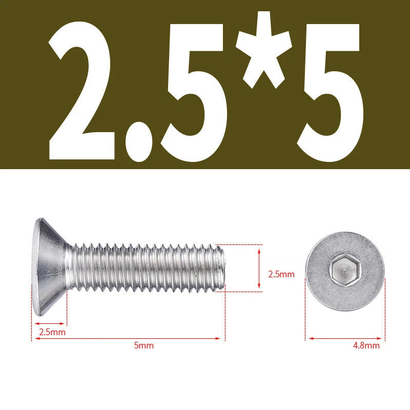 Allen Countersunk Head Screws V4A Steel Hexagon Socket Flat Head Machine Screw