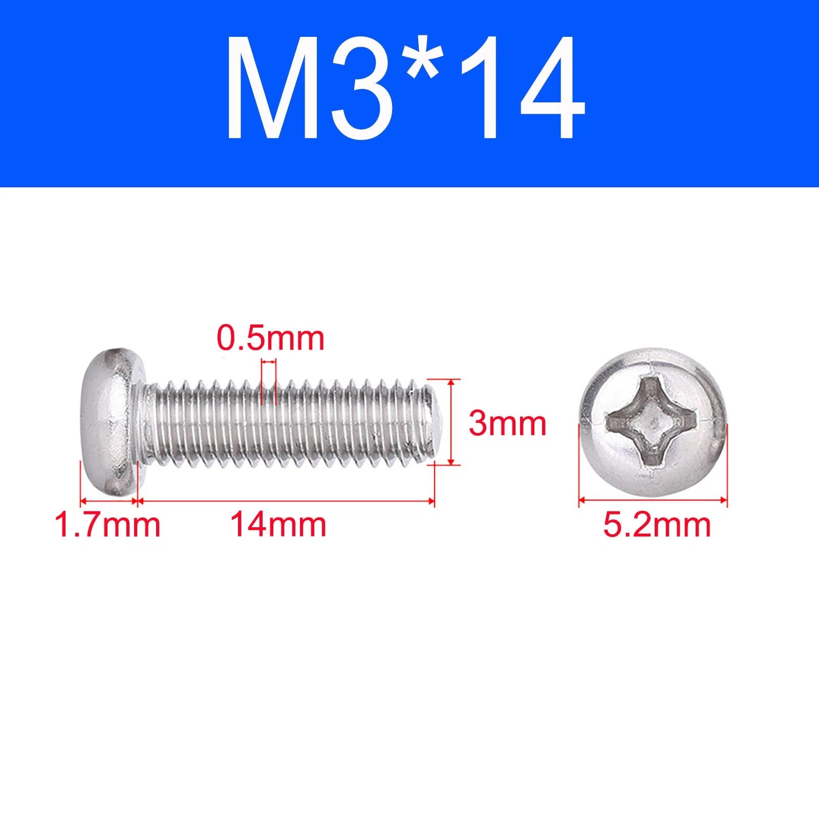 M3 M3.5 M4 M5 A2 Stainless Steel Pozi Pan Head Machine Screws DIN 7985