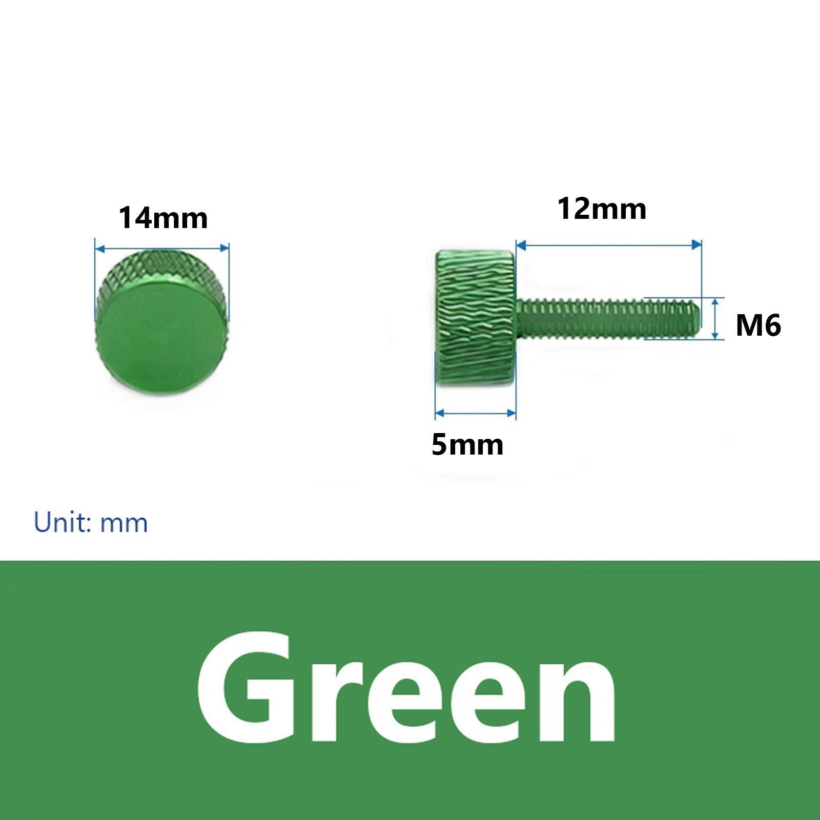 Knurled Thumb Screws M6 x 12mm Aluminum Alloy DIY Hand Tighten Grip Knob Bolts