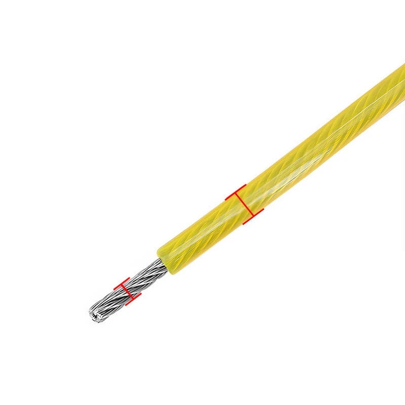 Stainless Steel Wire Rope Metal Cable Rigging 7x7 Pvc Plastic Coated 2,3,4,5,6mm