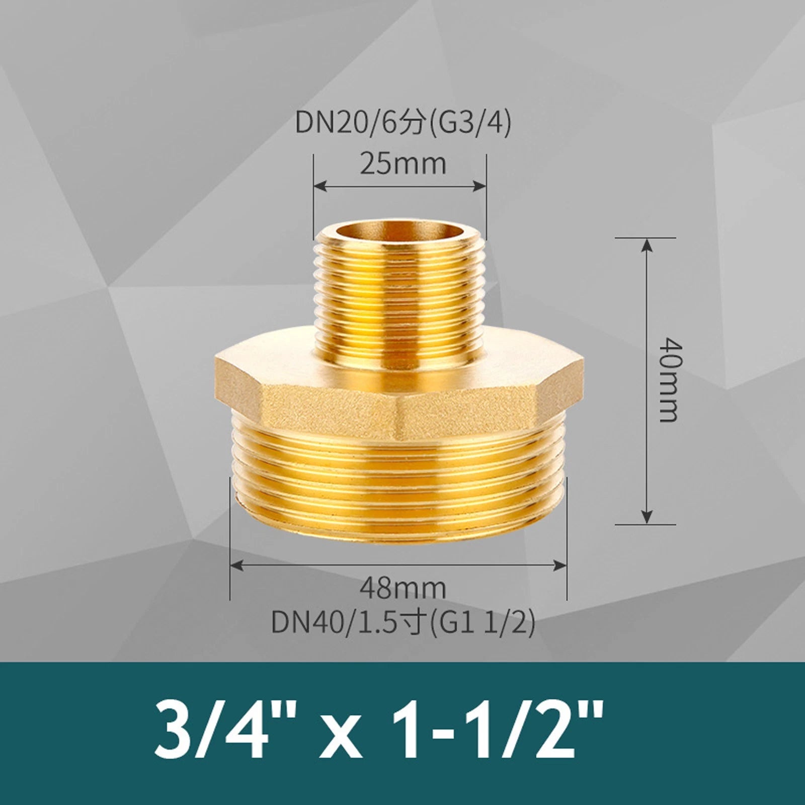 Brass BSP Male Hex Nipple Pipe Fitting — Equal & Reducing Threaded Connector