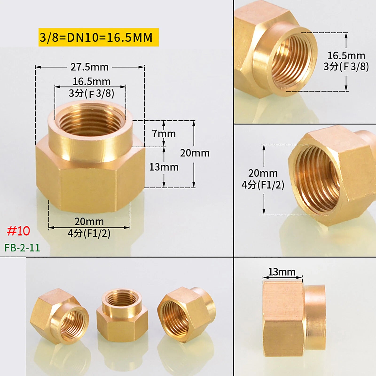 BSP Brass Socket Coupler Female x Female Thread Fitting | 1/8" to 1" Sizes