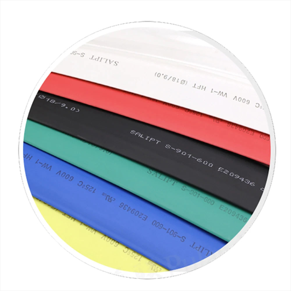 Heat Shrink Tubing 2:1 Ratio — 0.6mm to 70mm, 7 Colors, 1 Meter