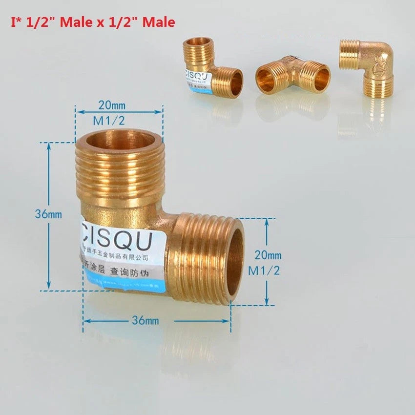 Brass NPT Pipe Fittings – 1/2" & 3/4" Male Female Thread Adapter Connector