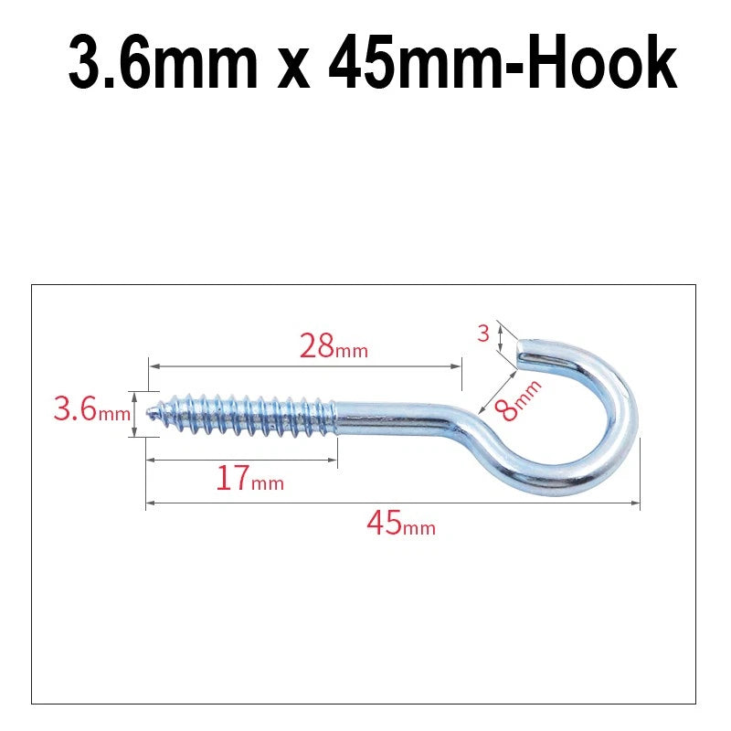 Screw-In Hooks & Eye Hooks — Galvanized, Nickel, Copper & Stainless, 1.1mm–8.6mm