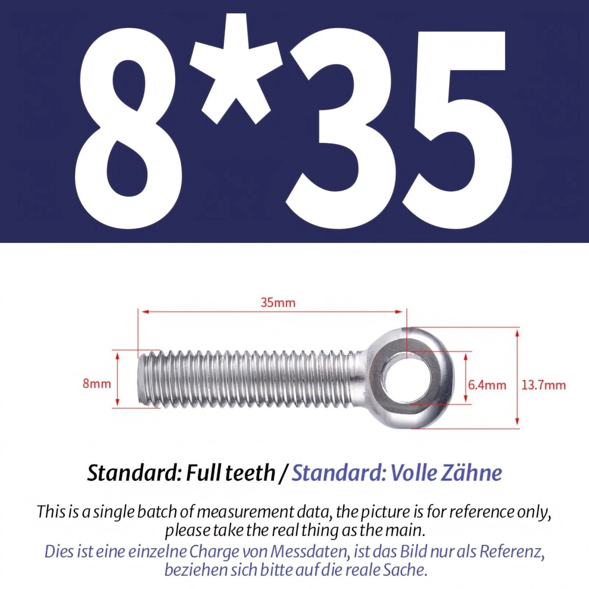 M8 M10 Stainless Steel Eye Bolts A2 — Threaded Ring Screws for Catenary Wire & Hanging - HomeDIYer